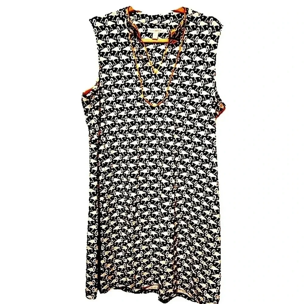 NWOT Charter Club sleeveless flamingo patterned print sleeveless dress Size XL
